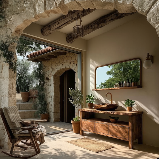 Solid Wood Bathroom Vanity Cabinet with Storage Space